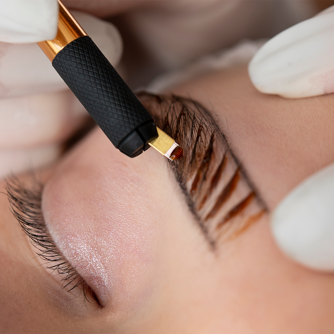 Combination brows tattoo service is a semi-permanent makeup technique that combines two eyebrow tattooing methods: microblading and ombre powder brows. This approach provides a more natural, defined, and fuller look by blending the realistic hair-like strokes of microblading with the soft, shaded effect of ombre powder brows.